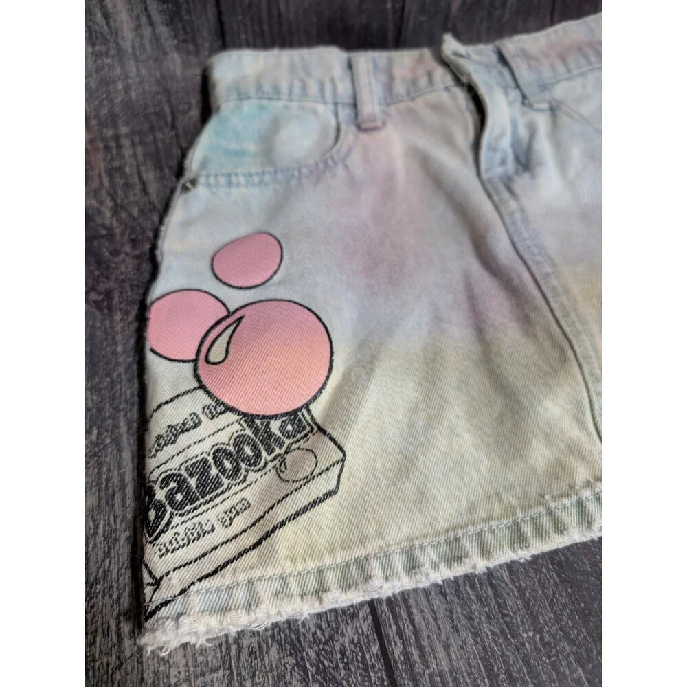 Justice x Ring Pop x Bazooka Girl's Denim Tie Dye Skirt - Size 7 - Shorts